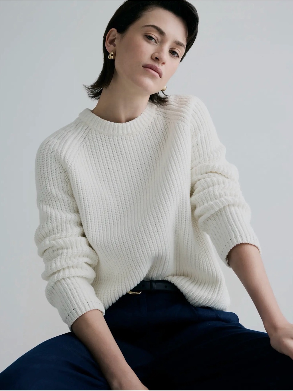 Quince Cream Crewneck Sweater
